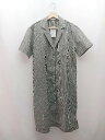 ◇ ◎ ●未使用● MAISON DE THERESE ストライプ ゆったり シンプル 半袖 ひざ丈 ワンピース サイズL グレー レディース E 【中古】