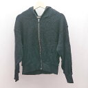 ◇ natural couture ジップアップ フード ワッフル生地 長袖 パーカー 表記なし ブラック レディース E 【中古】