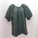 ◇ JUNOAH ジュノア ティアドロップ バルーンスリーブ シンプル 半袖 チュニック サイズM ブラック レディース E 【中古】