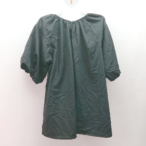 ◇ JUNOAH ジュノア ティアドロップ バルーンスリーブ シンプル 半袖 チュニック サイズM ブラック レディース E 【中古】