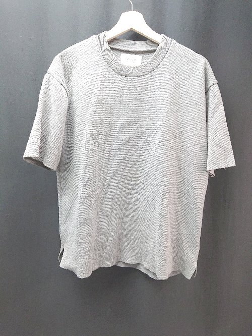 ◇ STUDIOUS ステュディオス クルーネック サイドスリット カジュアル 半袖 Tシャツ サイズ1 グレー メンズ E 【中古】