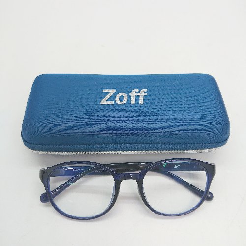 ◇ ◎ Zoff ゾフ シンプル 鮮やか キッズ カジュアル 眼鏡 表記なし ブルー レディース メンズ E 【中古】