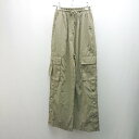 ◇ ◎ ●未使用● Anchor Smith ウエストゴム 紐 サイドスリット カーゴパンツ サイズM カーキ レディース E 【中古】
