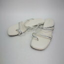 ◇ PAGEBOY ページボーイ シルバークリアストラップ スクエアトゥ 大人っぽい サンダル サイズL ホワイト レディース E 【中古】(4)