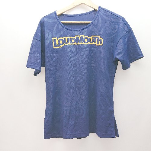◇ LOUD MOUT カジュアル スポーティー 総柄 フロントプリント 半袖 Tシャツ サイズS ブルー レディース E 【中古】 ◇ LOUD MOUT カジュアル スポーティー 総柄 フロントプリント 半袖 Tシャツ サイズS ブルー レディース E 【中古】