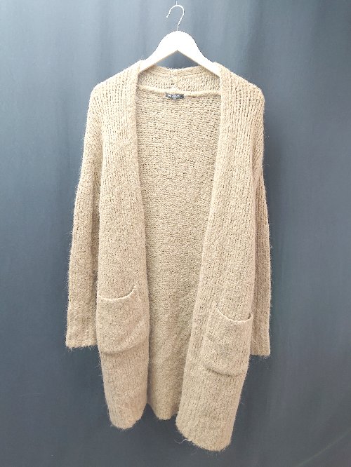 ◇ 23区 ニジュウサンク ロング丈 モコモコ 冬物 シンプル 無地 長袖 カーディガン サイズ38 ブラウン レディース E 【中古】