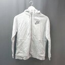 ◇ NIKE ナイキ フーディー ジップアップ 裏起毛 カジュアル シンプル 長袖 パーカー サイズM グレー レディース E 【中古】