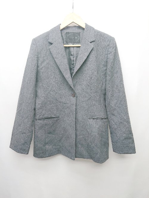 ◇ UNTITLED アンタイトル ウール混 シンプル 無地 センターベント 長袖 ジャケット サイズ11 ダークグレー レディース P 【中古】