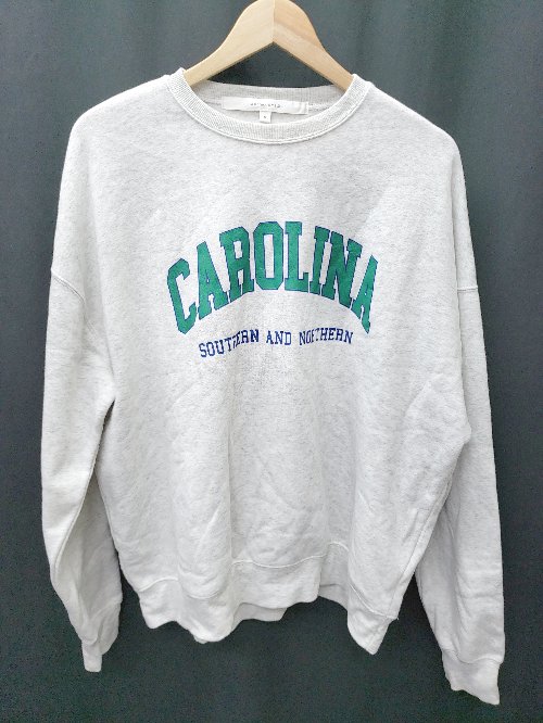 ◇ Anchor Smith アンカー スミス 裏起毛 長袖 トレーナー サイズM グレー ホワイト メンズ P 【中古】