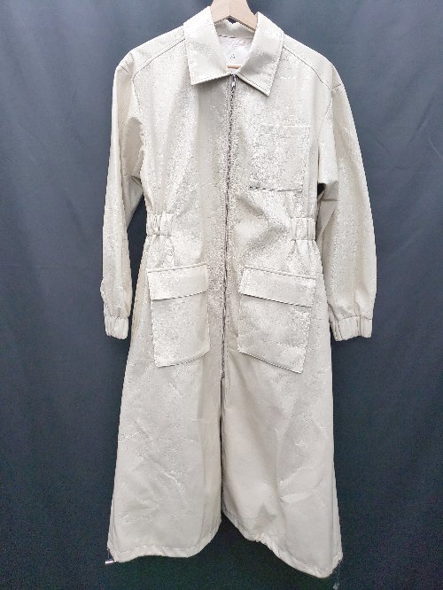 ◇ SeaRoomlynn シールーム リン フェイクレザー パテントジッパー 長袖 コート サイズF ベージュ レディース P 【中古】