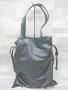 ◇ GUSCIO LEATHER グッシオレザー シンプル 大人女子 ハンド バッグ ブラック レディース P 【中古】