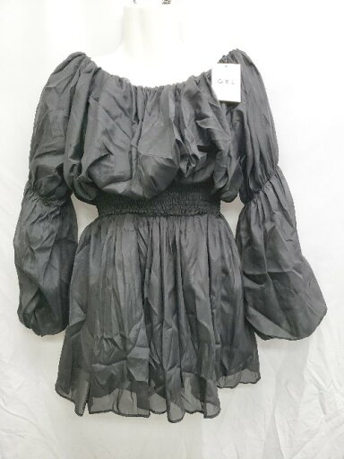 ◇ GRL グレイル チュニック 長袖 ラメシアーペプラムトップス サイズF ブラック レディース P 【中古】 ◇ GRL グレイル チュニック 長袖 ラメシアーペプラムトップス サイズF ブラック レディース P 【中古】