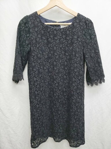 ◇ URBAN RESEARCH ROSSO ロッソ レース 花柄 七分袖 ミニ ワンピース サイズF ブラック ネイビー レディース P 【中古】 ◇ URBAN RESEARCH ROSSO ロッソ レース 花柄 七分袖 ミニ ワンピース サイズF ブラック ネイビー レディース P 【中古】