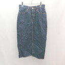◇ AZUL BY MOUSSY ステッチ スリット シンプル オシャレ ひざ丈 タイト スカート サイズS ネイビー系 レディース E 【中古】(4)