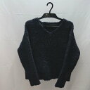 ◇ nano universe ナノ ユニバース クルーネック 厚手 長袖 ニット サイズF ネイビー レディース E 【中古】
