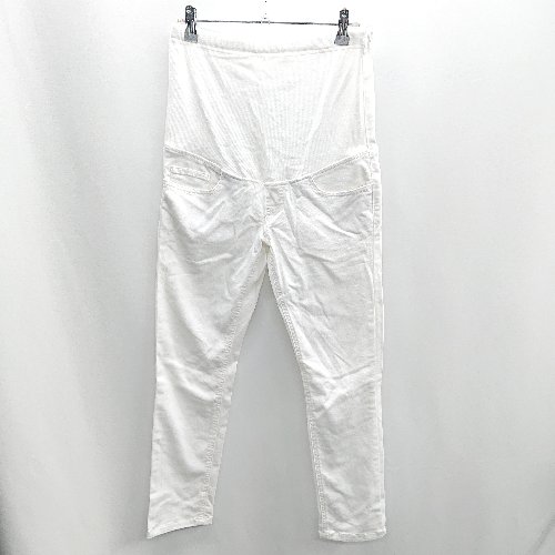 ◇ Θ MUJI 無印良品 ムジルシ マタニティ ウエストゴム デニム スキニー パンツ サイズS ホワイト レディース E 【中古】