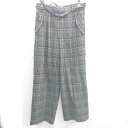 ◇ ⊇◎ DRESKIP ドレスキップ チェック柄 ワイドパンツ スラックス サイズL グレー系 レディース E 【中古】