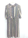 ◇ ⊂ Φ TRUBE 花柄 五分袖 膝下丈 ワンピース サイズF パープル系 レディース E 【中古】