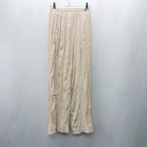 ◇ ⊂ Bab バブ ウエストゴム プリーツ加工 ワイドパンツ サイズ38 ベージュ系 レディース E 【中古】