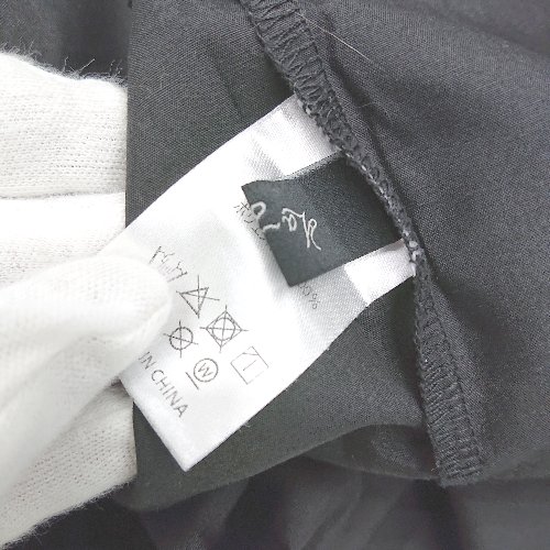 ◇ ⊂ La-gemme ラジエム 総柄 半袖 フレアチュニック 表記なし ブラック レディース E 【中古】