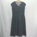 ◇ ⊂ ◎ NATURAL BEAUTY BASIC ドット柄 ロング丈 ワンピース サイズM ブラック ホワイト レディース E 【中古】