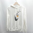 ◇ ⊇ Disney オラフ 長袖 パーカー サイズL ホワイト レディース E 【中古】