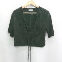 ◇ ⊂ cycle by MYOB スエード系 ウエスタン 半袖 ブラウス サイズF ブラック レディース E 【中古】
