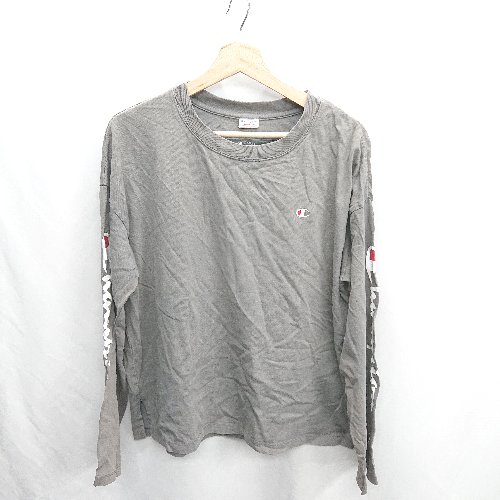 ◇ ⊂ Φ Champion チャンピオン 長袖 ロンT サイズMEDIUM グレー系 レディース E 【中古】