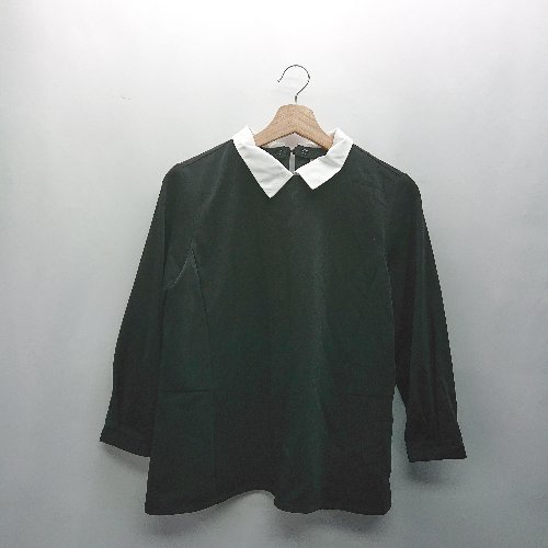 ◇ ⊂ WHITE 2WAY 長袖 ヘプラムブラウス サイズ38 ブラック レディース E 【中古】