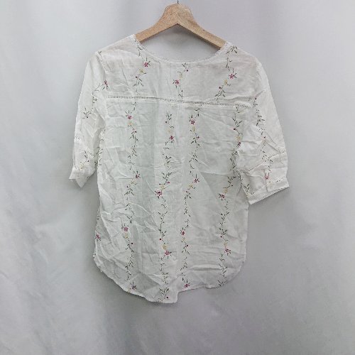 ◇ ⊂Φ ◎●未使用● Sawa a la mode 花柄 半袖 カットソー サイズF ホワイト レディース E 【中古】