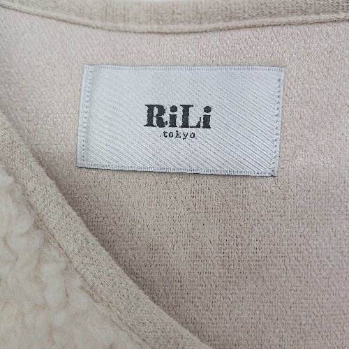 ◇ ⊇ RiLi リリ ボアベスト ノースリーブ ベスト サイズ FREE アイボリー レディース E 【中古】