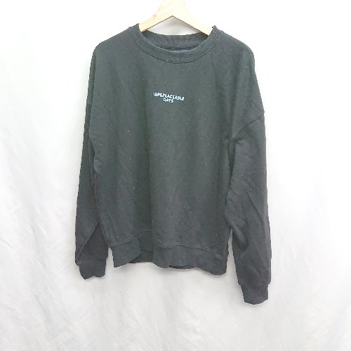 ◇ ⊇ BACK NUMBER バックナンバー ロゴプリント 長袖 スウェットトレーナー サイズL ブラック系 メンズ E 【中古】 ◇ ⊇ BACK NUMBER バックナンバー ロゴプリント 長袖 スウェットトレーナー サイズL ブラック系 メンズ E 【中古】