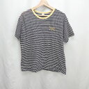 ◇ ⊂ THE KNiTS ザ ニッツ ボーダー柄 半袖 Tシャツ サイズ表記なし ブラック系 レディース E 【中古】(4)