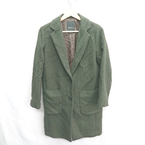 ◇ ⊇ JEANASIS ジーナシス 後ろにスリット 長袖 チェスターコート サイズ F モスグリーン レディース E 【中古】