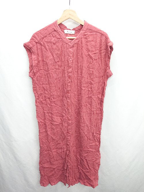 ◇ ⊇ Melan Cleuge メランクルージュ コットン100% 半袖 マキシ ワンピース サイズM レッド レディース E 【中古】