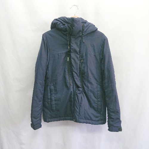 ■ ⊇ LULU & Arnie 中綿 長袖 フーディージャケット サイズM ネイビー メンズ E 【中古】