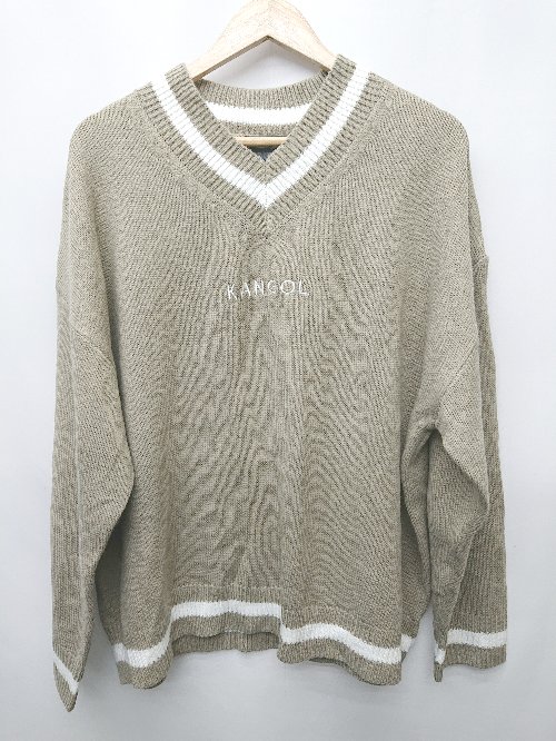 ◇ ⊇ KANGOL カンゴール × MONO-MART モノマート 長袖 ニット セーター サイズF グレージュ系 レディー..