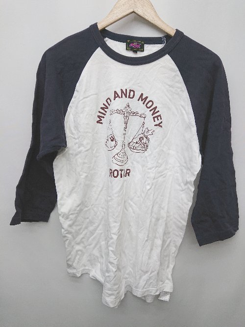 ◇ Θ ROTAR ローター 七分袖 Tシャツ カットソー サイズL ホワイト ネイビー レディース P 【中古】