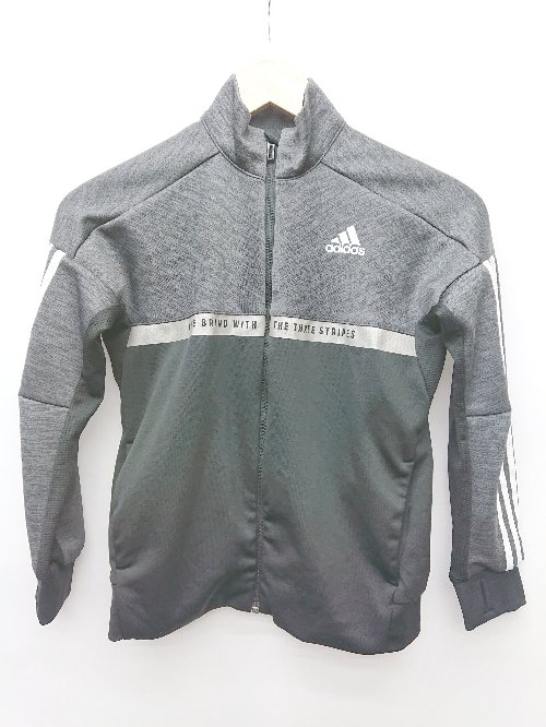 ◇ Θ adidas アディダス キッズ 長袖 トラック ジャケット ジャージ サイズ140 ブラック 男の子 女の子 P 【中古】