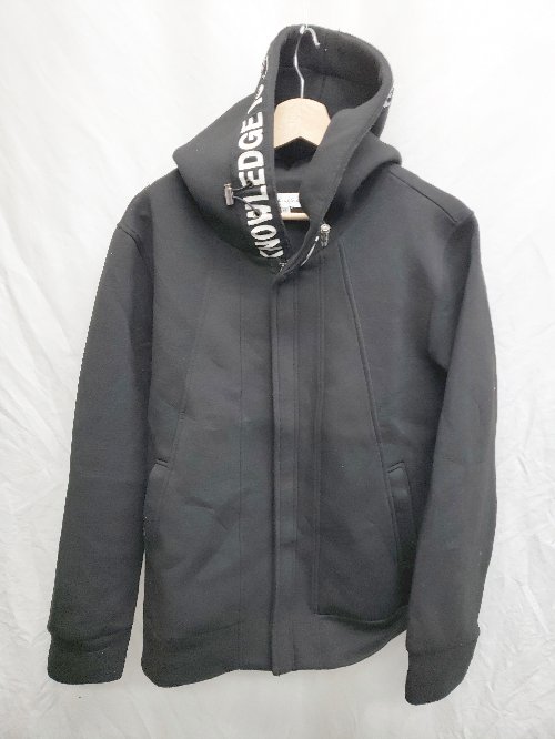 ◇ Θ Growth by Grail バックプリント ダンボール 長袖 ジップアップ パーカー サイズLL ブラック メンズ P 【中古】