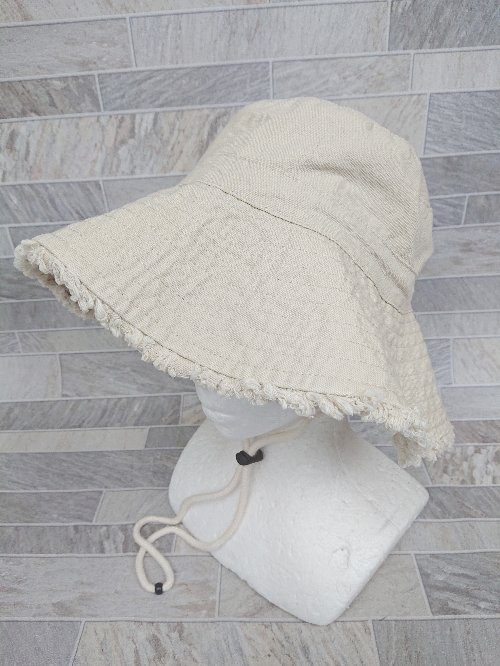 ◇ Θ ZARA ザラ フリンジ バケット ハット 帽子 ベージュ サイズS レディース P 【中古】