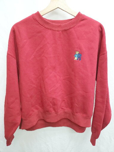 ◇ ⊇ Ray Casssin レイカズン くま 裏起毛 長袖 スウェット トレーナー サイズF レッド レディース P 【中古】 ◇ ⊇ Ray Casssin レイカズン くま 裏起毛 長袖 スウェット トレーナー サイズF レッド レディース P 【中古】