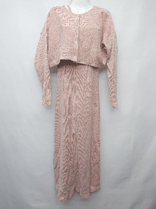 ◇ Θ mystic ミスティック メランジ ワンピ カーディガン サイズF ピンク レディース P 【中古】