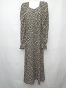 ◇ Θ ViS ビス 花柄 長袖 ロング丈 フレア ワンピース サイズF ブラック レディース P 【中古】