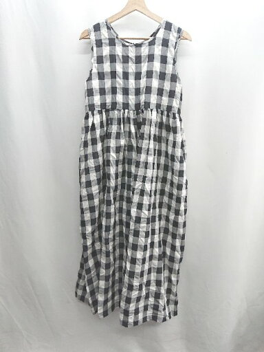 ◇ ⊂ MERLOT メルロー 綿混合 チェック柄 ノースリーブ サロペット サイズF ブラック系 レディース E 【中古】 ◇ ⊂ MERLOT メルロー 綿混合 チェック柄 ノースリーブ サロペット サイズF ブラック系 レディース E 【中古】