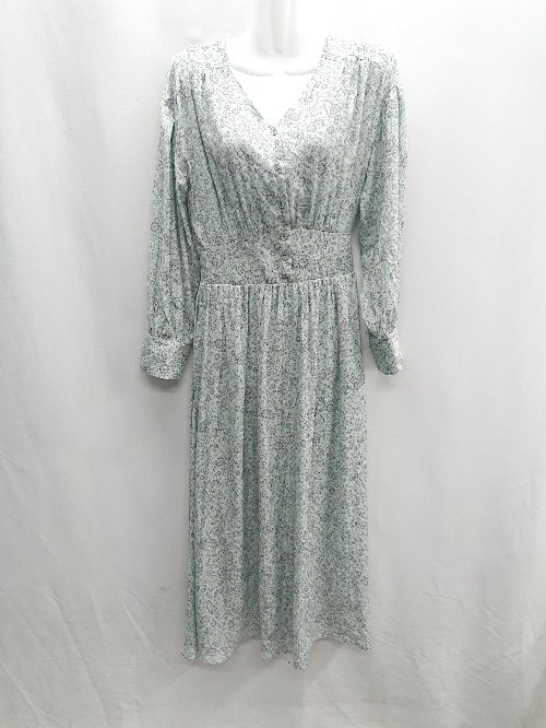 ◇ ⊂ N. 長袖 ロング ワンピース サイズM ブルー系 レディース E 【中古】