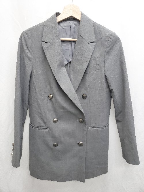 ◇ Θ destyle SUIT SQUARE ダブルボタン 長袖 ジャケット サイズ38 グレー レディース P 【中古】
