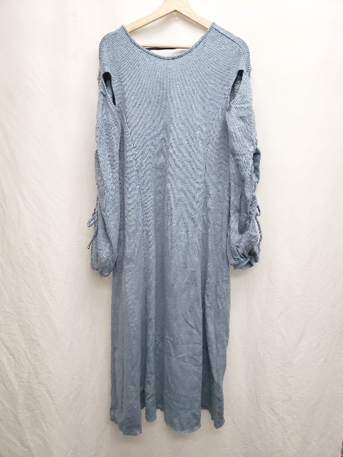 ◇ ⊇ w closet ダブルクローゼット 長袖 ロング丈 ワンピース サイズF ブルー レディース P 【中古】