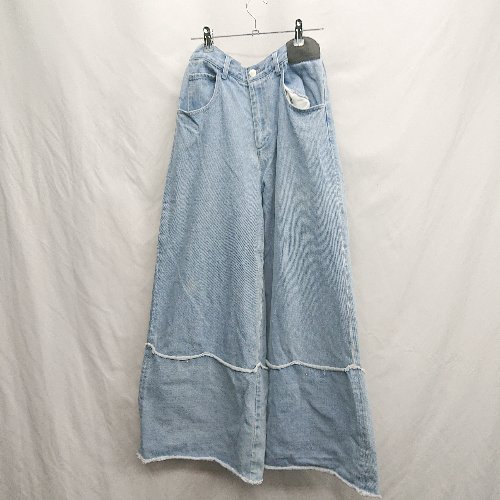 ◇ Θ WONEM ウォンエム フラップヒュージワイドレッグジーンズ ジーンズ サイズ 2 ブルー系 レディース E 【中古】