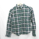 ◇ ⊂◎ bulle de savon ビュルデサボン チェック柄 長袖 シャツ サイズM グリーン系 レディース E 【中古】